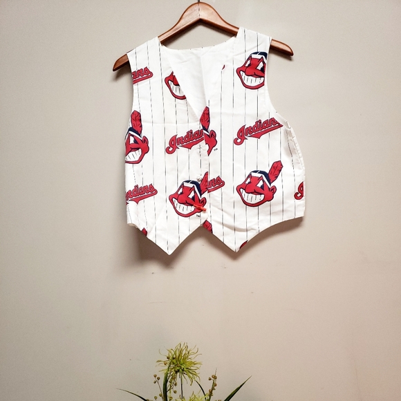 Pair of Vintage Cleveland Indians Pinstripe Vests, Unisex, Size Large - Picture 1 of 9